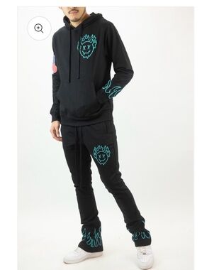 Rebel Minds Flame Lighting Me Up Graphic Stacked Joggers M